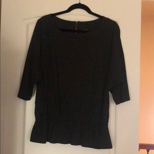 Ann Taylor Loft top charcoal gray size Large